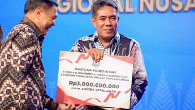 Sukses Tekan Angka Pengangguran, Pemkot Tidore Raih Penghargaan dan Dapat Bantuan Fiskal Rp.3 Miliar dari Kemendagri 